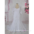 2016 guangzhou muslim dress plus size beaded lace mermaid wedding gowns with detachable jacket
